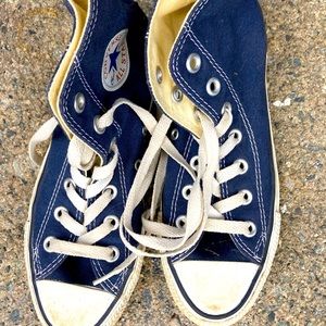 Navy Blue High Top Kids Converse Sneakers